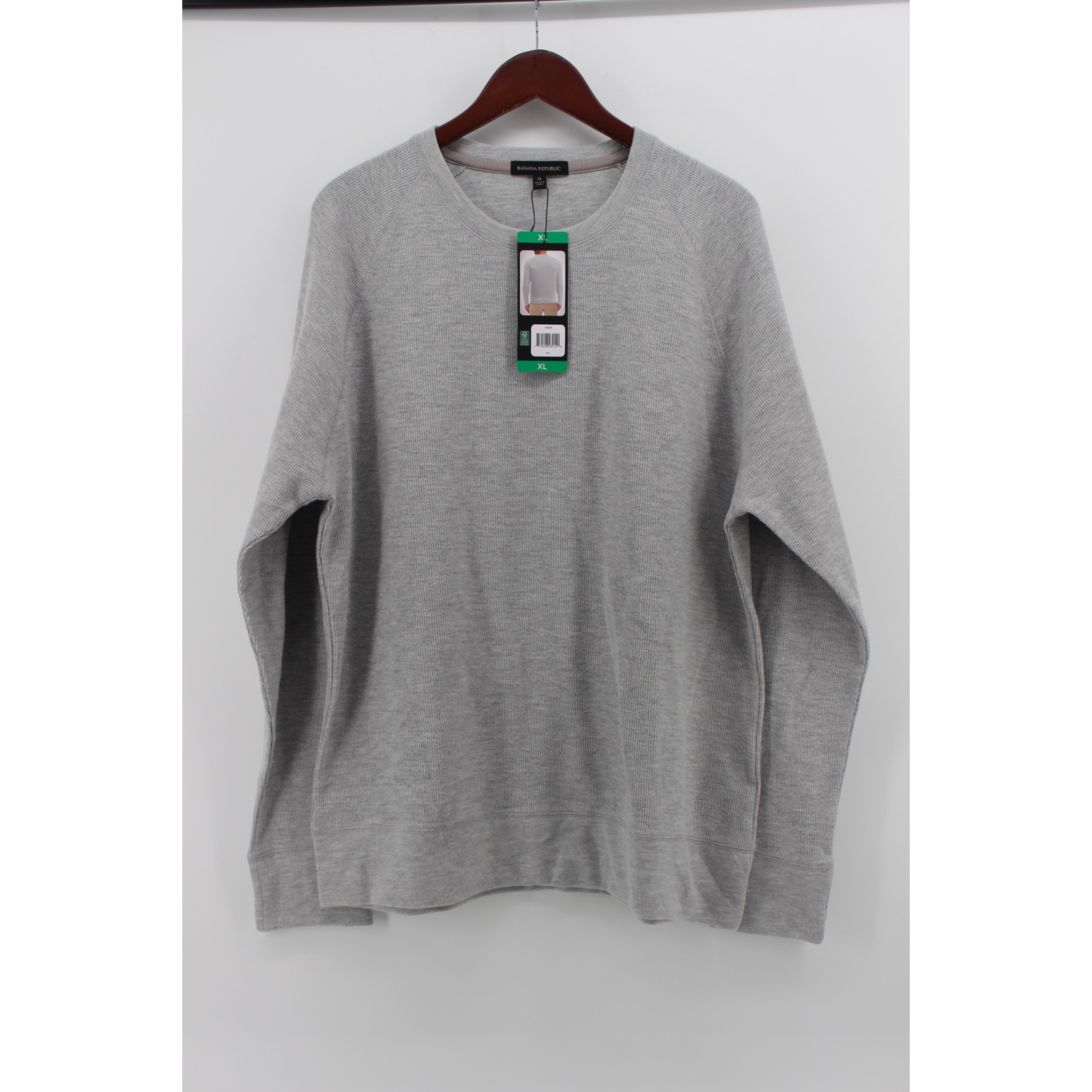 Banana Republic Mens Gray Crewneck Long Sleeve Sweater Size Xl